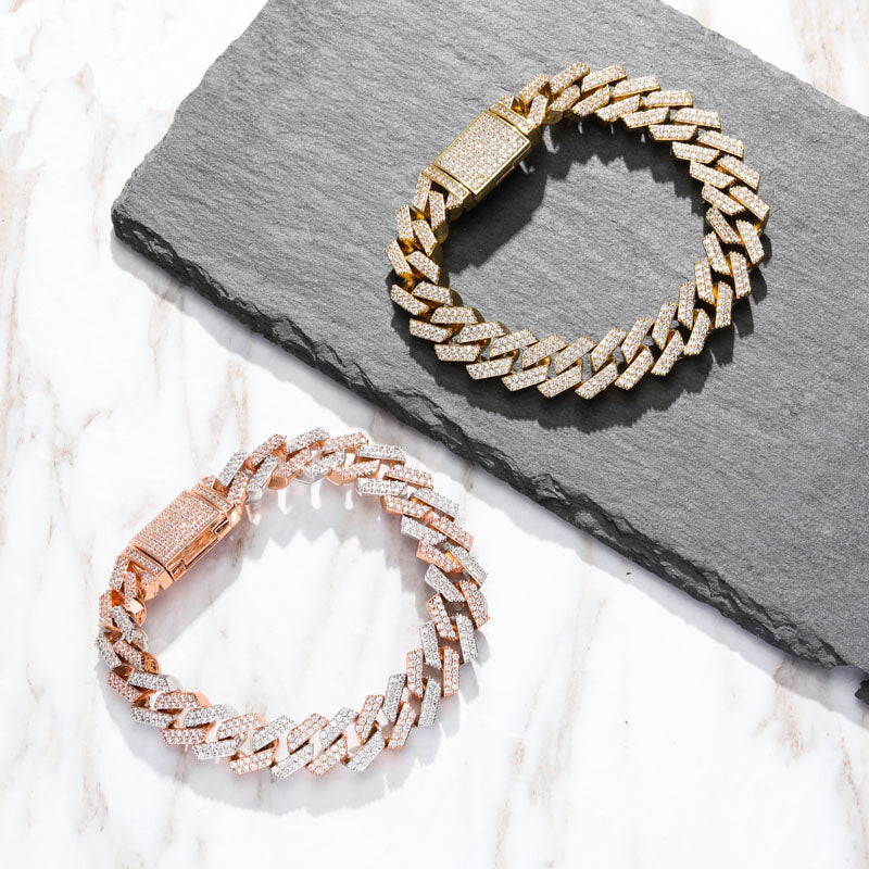 curb cuban link 14mm necklace bracelet chain fully iced custom clasp diamond ifandco