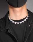 Fully iced interlaced heart 3D links necklace chain egan Thee Stallion hip hop jewelry celebrities jewelers diamond necklace bracelet ankle ring
