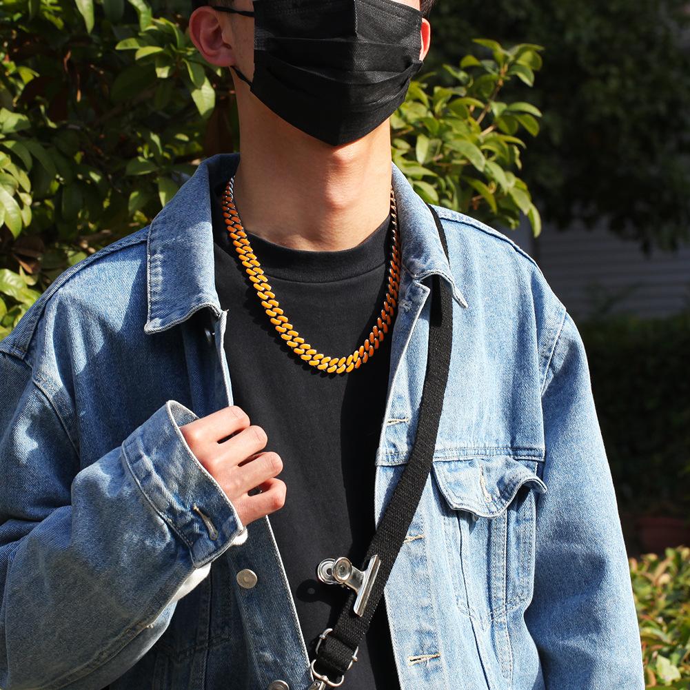 louis vuitton virgil off white inspired alike enamel cuban link necklace chain