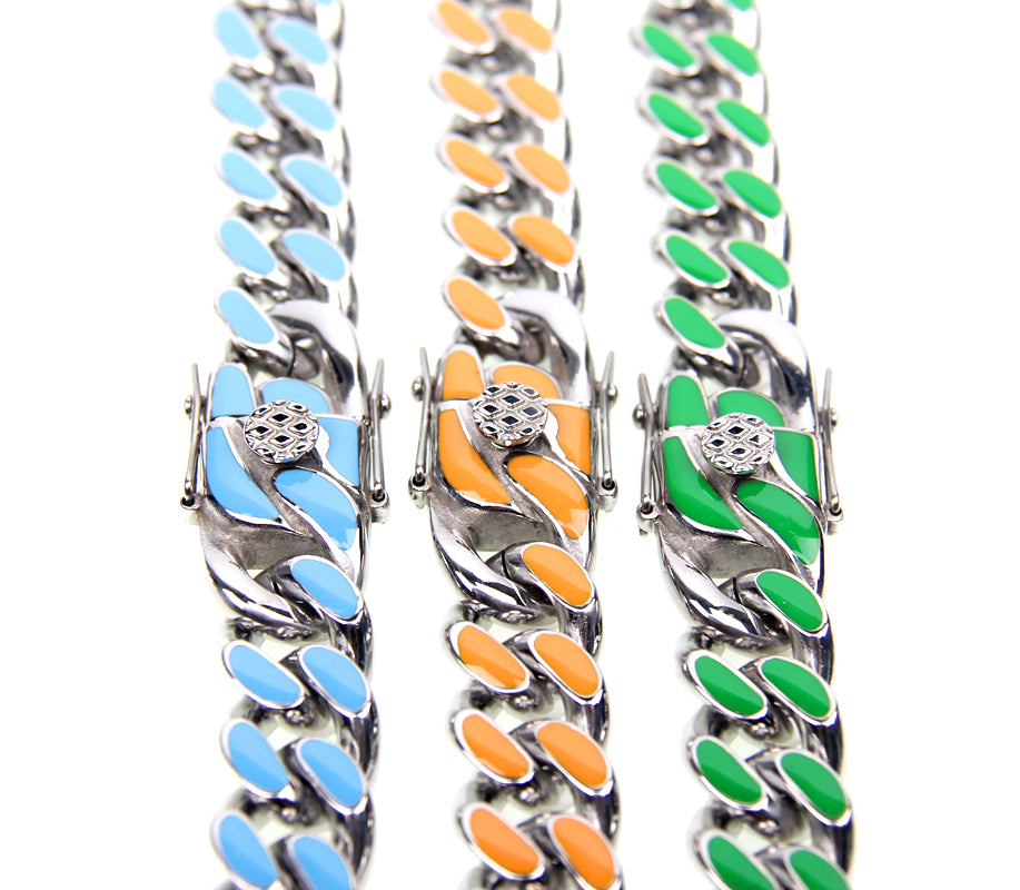 louis vuitton virgil off white inspired alike enamel cuban link necklace chain