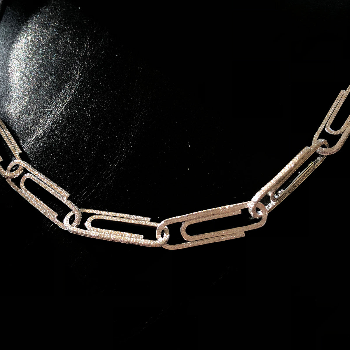 paper clip links jacob &amp; co virgil abloh offwhite alike necklace chain link diamond travis scott silver white gold buy