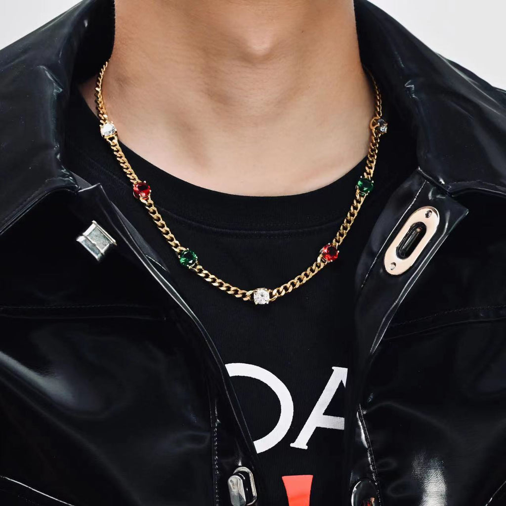 Infinity stone cuban link necklace chain Pharrell jacob & co diamonds necklace grill gemstone rare