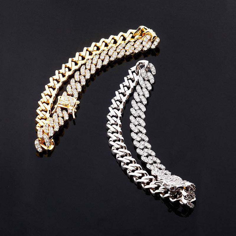 9mm cuban link chain bracelet ankle chain diamond white gold female jewelry fine jewelers chanel9mm cuban link chain bracelet ankle chain diamond white gold female jewelry fine jewelers farfetch