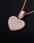 Custom memorial photo necklace chain heart locket baguette charm pendant diamond custom  shopgld