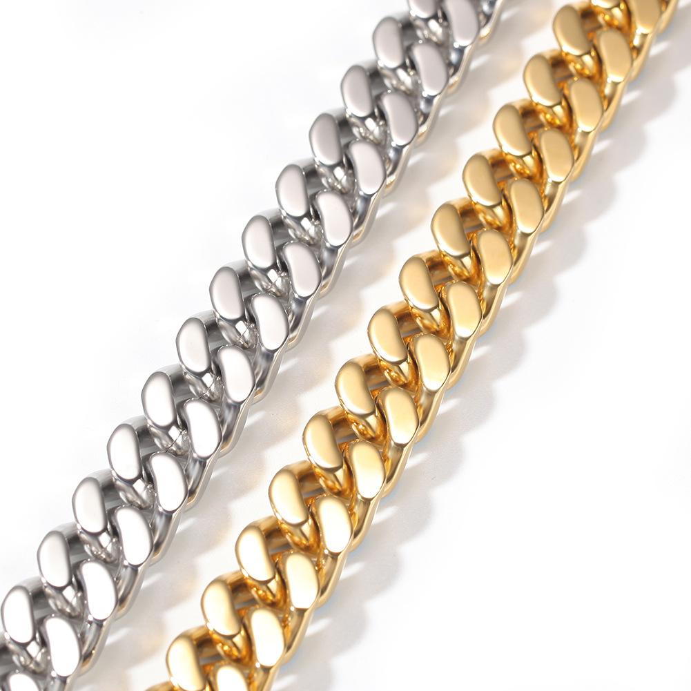 11mm Enamel Cuban Link Necklace Chain