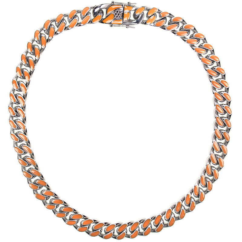 louis vuitton virgil off white inspired alike enamel cuban link necklace chain