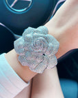 Piaget rose diamond bangle bracelet watch leather strap diamonds 