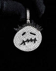 Buy Travis Scott Cactus Jack face logo diamond pendant necklace chain astroworld merch tour concert ticket buy now hip hop jewelry custom necklace rap artist hip hop