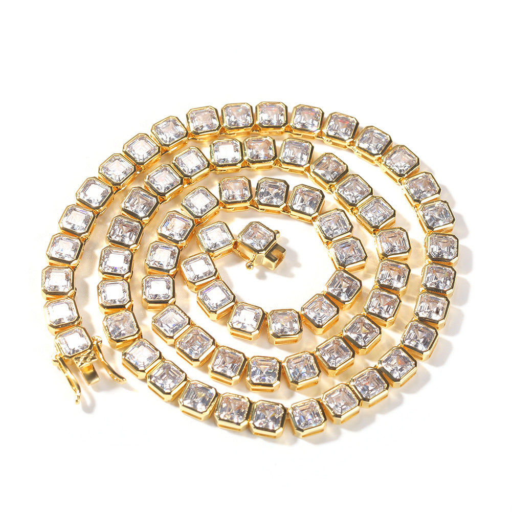 Emerald Cut Diamond Eternity Line Tennis Bracelet in white gold diamonds fine jewelery celebrity jewelers