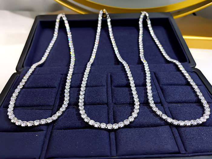 harry winston Tennis Necklace diamond 925 silver white gold diamonds