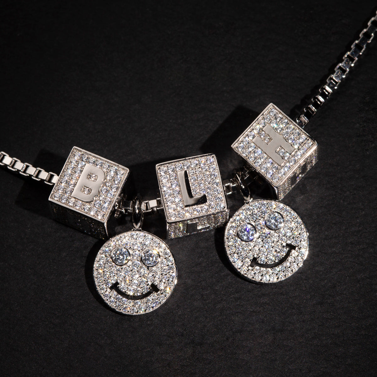 smiley emoji emoticon #hiphop #grillz - Smiley Face With Grillz diamond silver charm pendant necklace chain ifandco