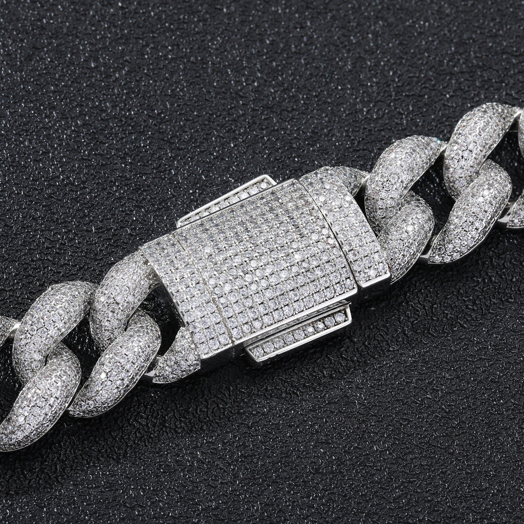 18mm rounded bubble cuban links necklace/bracelet chain 3D diamons vvs ifandco shopgld