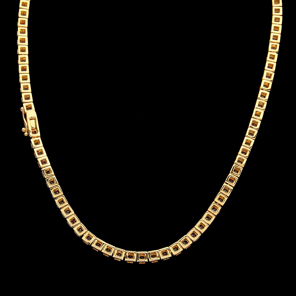 diamond princess cut tennis link diamond necklace choker chain asap rocky travis scott vlone vvs ifadnco