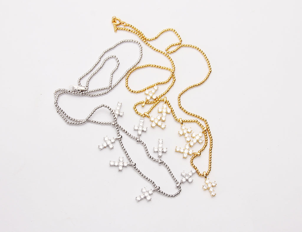EYEFUNNY cross smiling face pendant necklace chain diamond vvs アイファニー POGGY KIM JONES VIRGIL JBALVIN