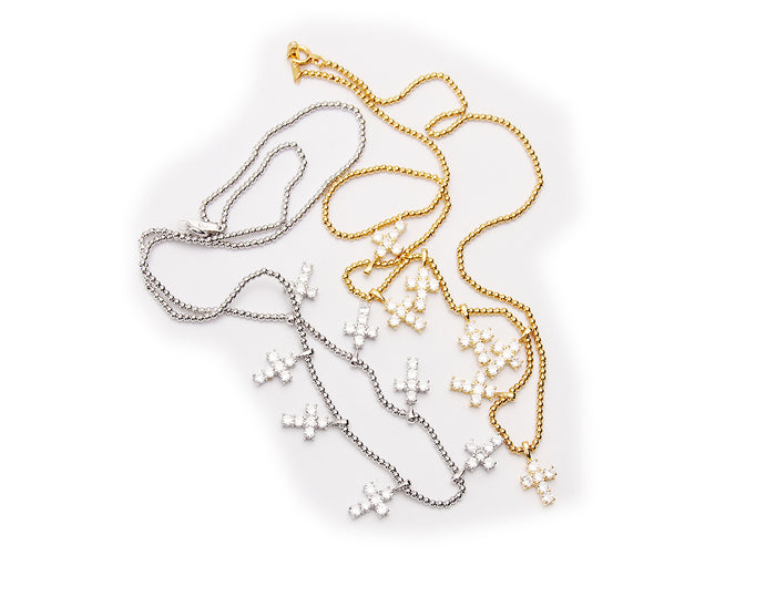 EYEFUNNY cross smiling face pendant necklace chain diamond vvs アイファニー POGGY KIM JONES VIRGIL JBALVIN