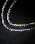 4mm tennis link silver white gold diamond necklace short diamond necklace choker White Gold kylie jenner kardashians fashion nova shein