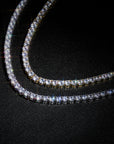 4mm tennis link silver white gold diamond necklace short diamond necklace choker White Gold kylie jenner kardashians fashion nova shein