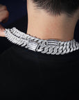 Baguette cuban links necklace chain 20mm