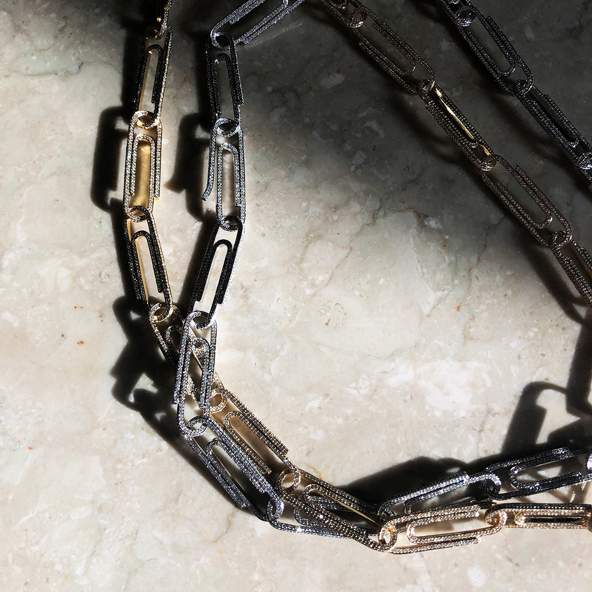 paper clip links jacob &amp; co virgil abloh offwhite alike necklace chain link diamond travis scott silver white gold buy