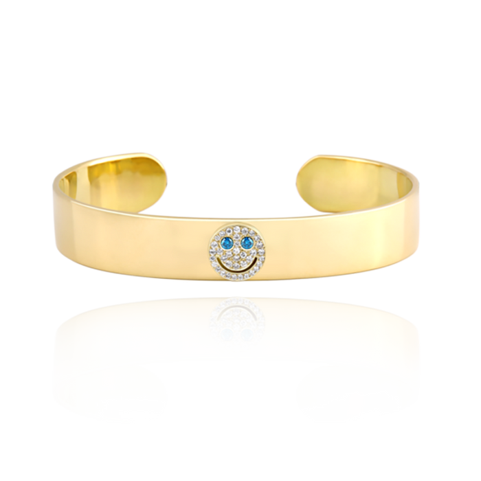 EYEFUNNY smile s bnagle wide smiling face bangle bracelet smiley diamond vvs アイファニー POGGY KIM JONES VIRGIL JBALVIN
