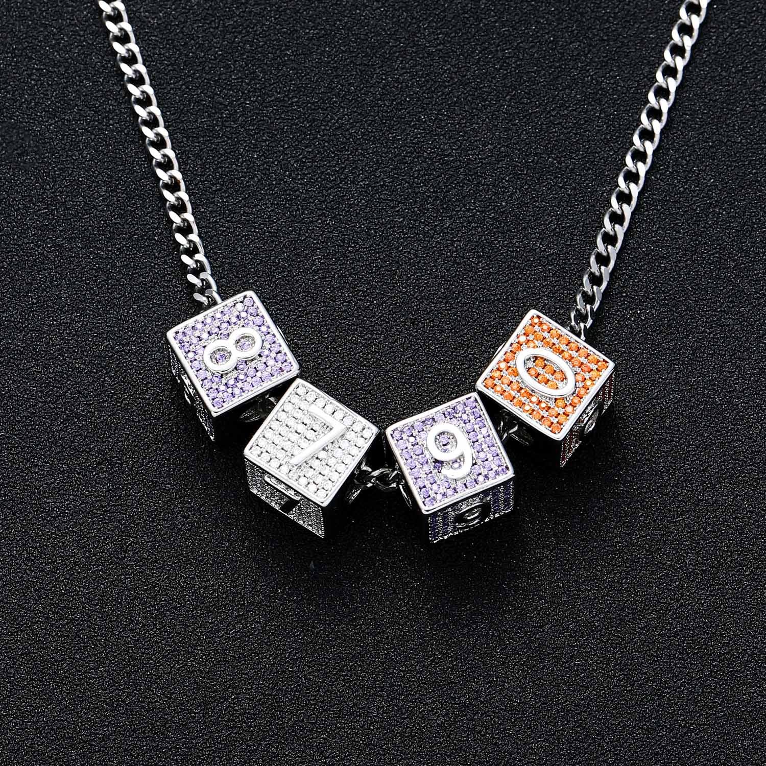 baby block letter number custom necklace chain choker jesus is king kanye west rhude virgil off white