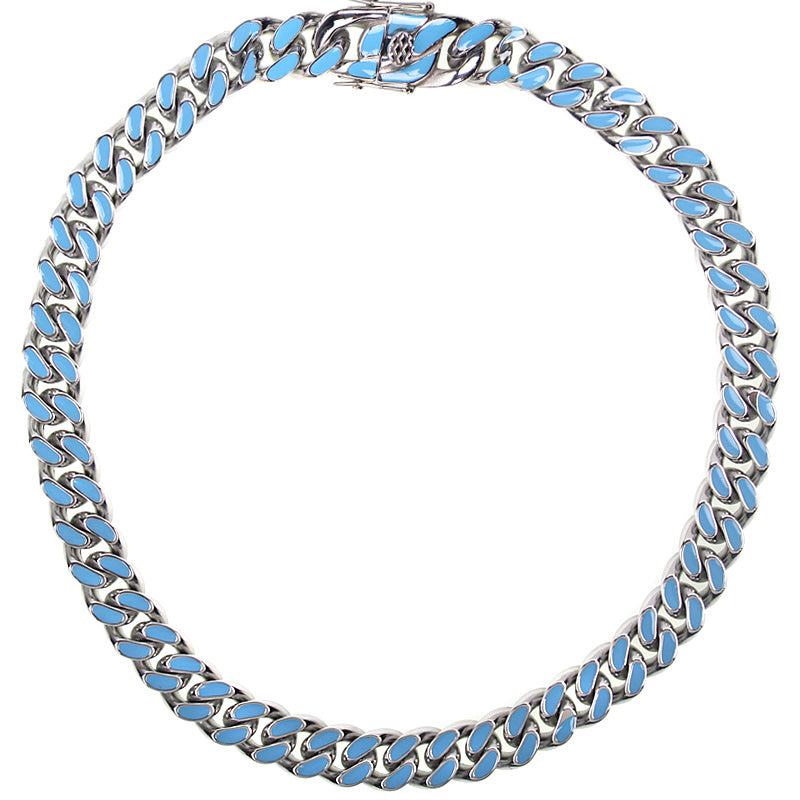 louis vuitton virgil off white inspired alike enamel cuban link necklace chain