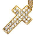 Dangling cross hoop earrings fully iced diamond ifandco shopgld