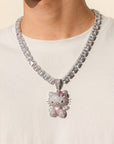 ifnandco custom hello kitty diamond pendant necklace chain iced out ben baller