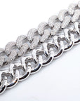 20mm cuban link necklace bracelet fully iced micro pave diamond travis scott playboi carti asap rocky ian connor vlone vvs