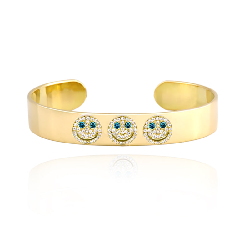 EYEFUNNY smile s wide bangle smiling face bangle bracelet smiley diamond vvs アイファニー POGGY KIM JONES VIRGIL JBALVIN