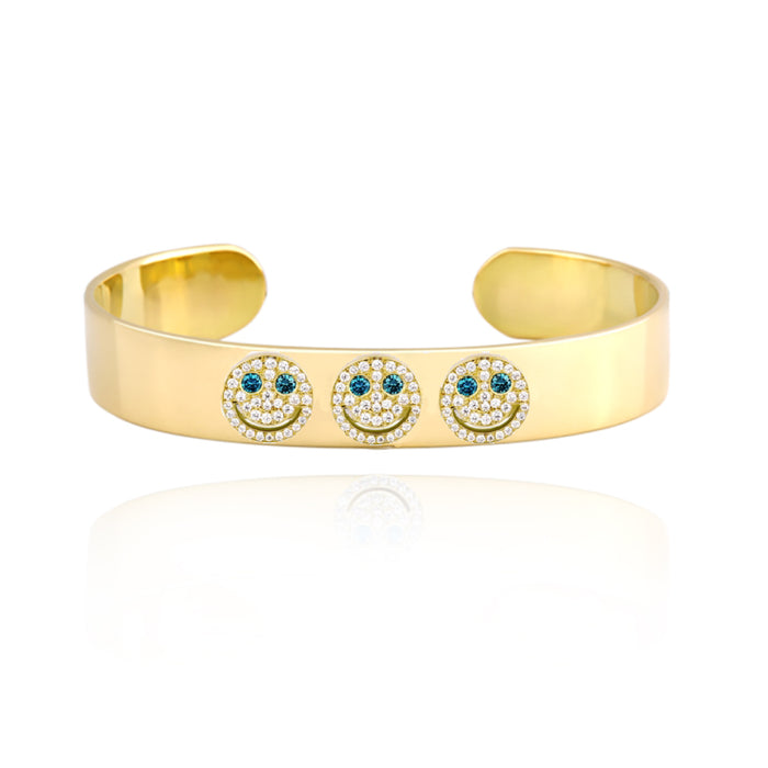 EYEFUNNY smile s wide bangle smiling face bangle bracelet smiley diamond vvs アイファニー POGGY KIM JONES VIRGIL JBALVIN