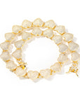 saweetie icy girl doja cat kylie Jenner Fully iced bubble heart interlaced chain necklace choker White Gold