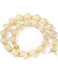 saweetie icy girl doja cat kylie Jenner Fully iced bubble heart interlaced chain necklace choker White Gold