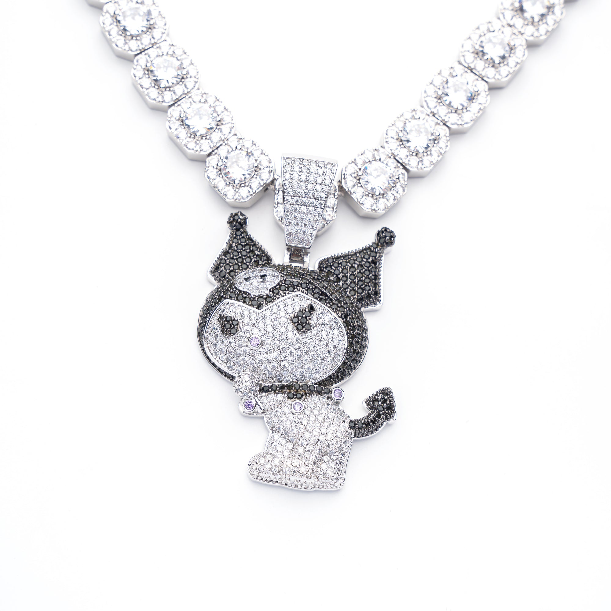 ifnandco custom kuromi diamond pendant necklace chain iced out ben baller