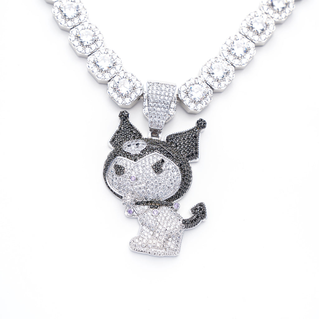 ifnandco custom kuromi diamond pendant necklace chain iced out ben baller