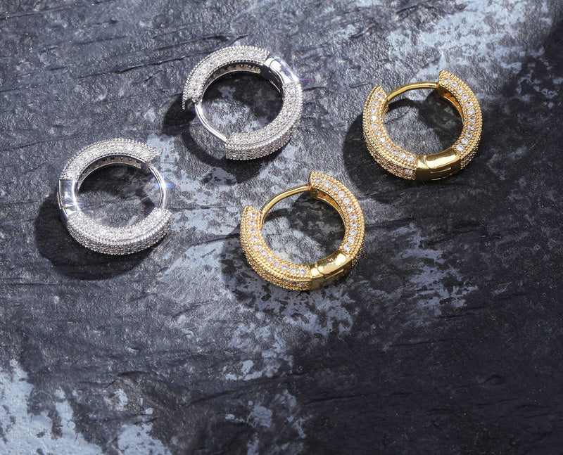 16mm two row fully iced hoop earrings ifandco shopgld high end luxury jewelry diamond