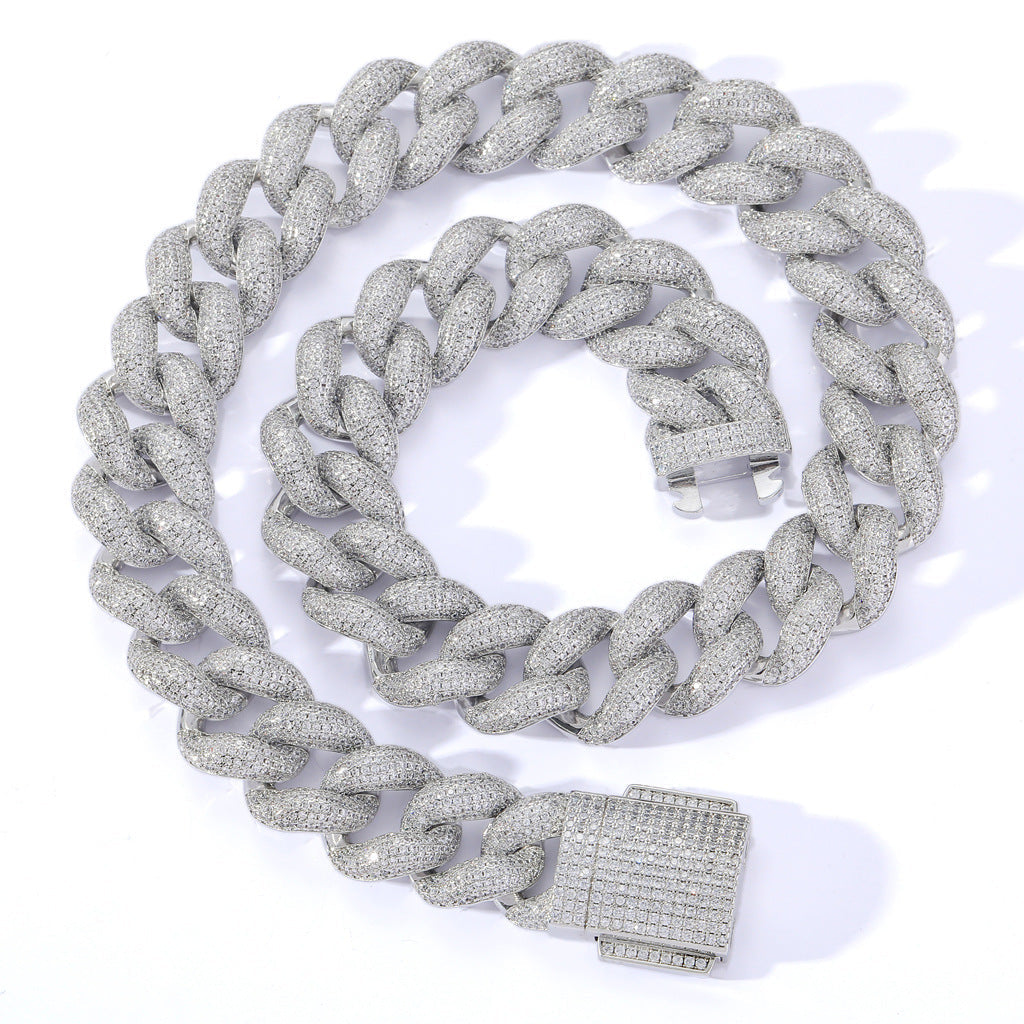 18mm rounded bubble cuban links necklace/bracelet chain 3D diamons vvs ifandco