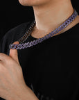 14mm curb cuban link necklace chain two row diamond purple black gold haze trap liluzivert drake travis scott shopgld diamond ifandco icebox jewelry hip hop rappers 