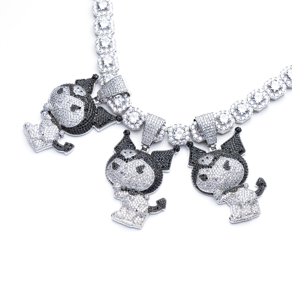 ifnandco custom kuromi diamond pendant necklace chain iced out ben baller