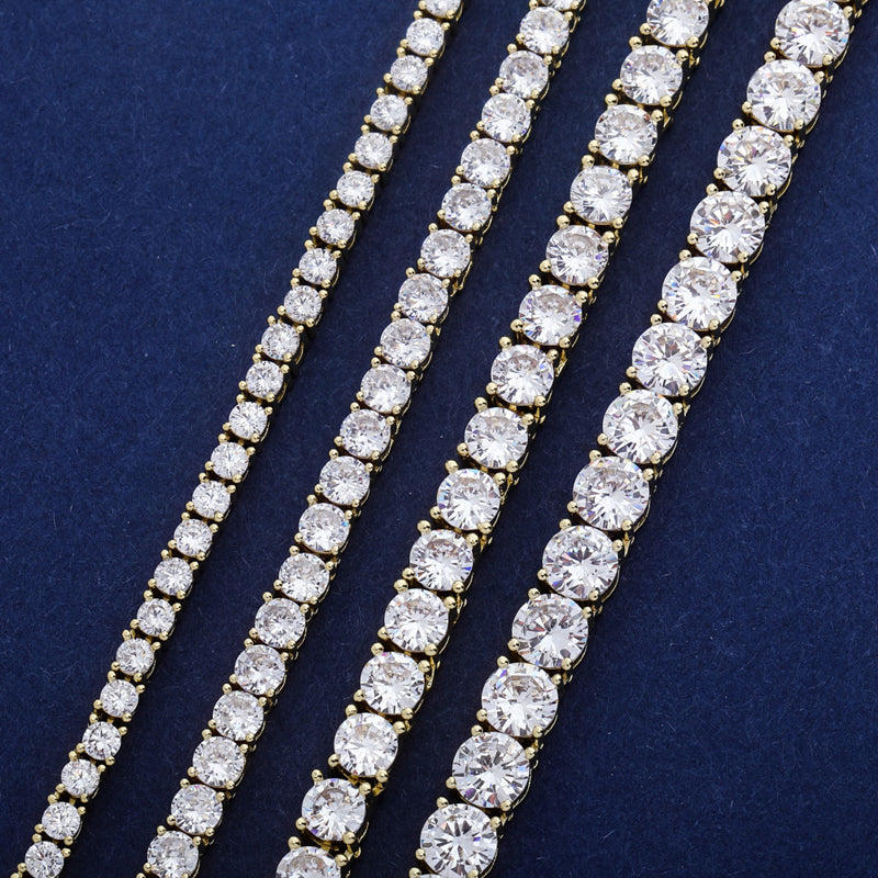 4mm tennis link silver white gold diamond necklace short diamond necklace choker White Gold kylie jenner kardashians fashion nova shein