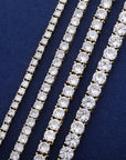 4mm tennis link silver white gold diamond necklace short diamond necklace choker White Gold kylie jenner kardashians fashion nova shein