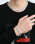 Vintage 13mm C de Cartier double CC baguette necklace cuban link chain interlaced diamond necklace rapper trap music playboi carti 