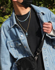 blue topaz Ankh pendant necklace chain diamond tyler the creator asap rocky playboi carti ben baller