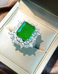 asap rocky vlone green Emerald Cut Ring engagement rare vvs jeweler diamond tyler the creator
