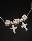 Fully iced cross pendant necklace chain diamond ifandco nano eyefunny