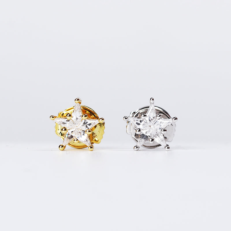 eyefunny star diamond stud earring white gold yellow gold jbalvin nigo