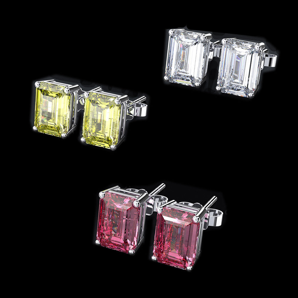 travis scott asap rocky lil uzi vert stud earrings diamond vvs gold canary