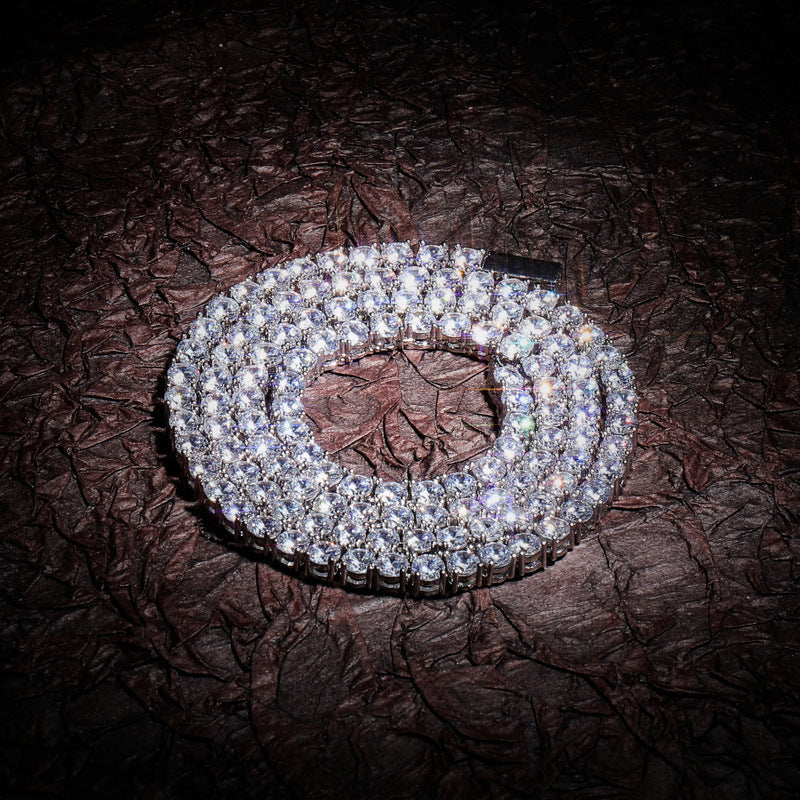 4mm tennis link silver white gold diamond necklace short diamond necklace choker White Gold kylie jenner kardashians fashion nova shein