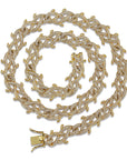 18mm Iced Barbed wire link necklace chain shopgld gold diamond