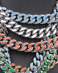 louis vuitton virgil off white inspired alike enamel cuban link necklace chain